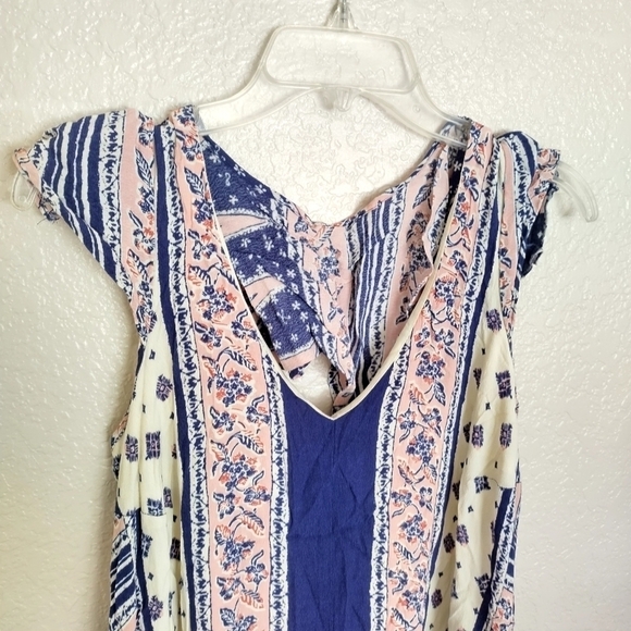 Anthropologie Maeve Summertide Midi High Low Flounce Sleeve Dress Loose sz S - Picture 3 of 8